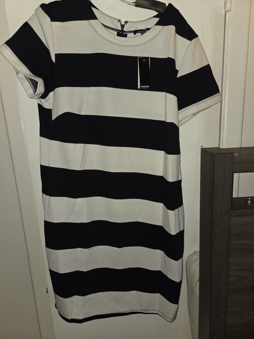 Premise Black and White Striped Maxi Dress